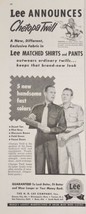 1951 Print Ad Lee Chetopa Twill Work Shirts &amp; Pants Osage Chiwf on Horse - $19.78