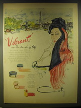 1946 Coty Vibrant Matched Makeup Ad - Vibrant new Paris-born color by Coty - $18.49