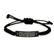 Funny Aunt Black Rope Bracelet, Never Underestimate The Power of a Woman with an - £19.47 GBP
