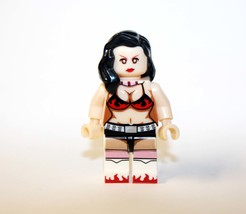 Single Sale Flame Bikini Top Girl woman Black Hair Minifigure Block Toys - $6.40