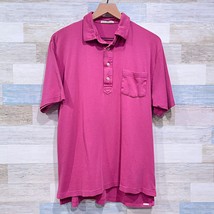 Peter Millar Soft Touch Golf Polo Shirt Pink Jersey Knit Casual Mens Medium - $29.69