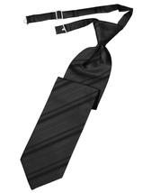 Pewter Striped Satin Kids Necktie - £11.80 GBP