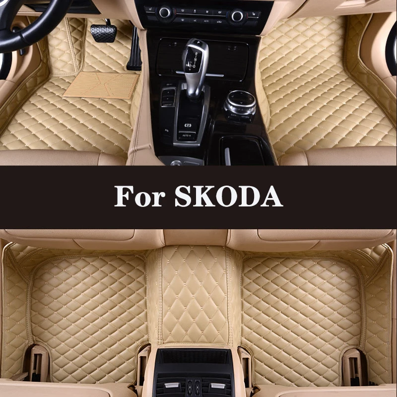 Ound custom leather car floor mat for skoda superb fabia octavia rapid yeti combi karoq thumb200
