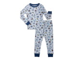 Wonder Nation Toddler Boy&#39;s Long Sleeve Tight Fit 2-Piece Pajama Set Gra... - £12.45 GBP