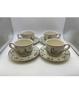 Set of 4 Villeroy &amp; Boch AMERICAN SAMPLER Cups &amp; Saucers - $196.60 CAD