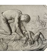 The Rescue Of a Child At Sea 1888 Victorian Antique Nautical Print DWT4C - €30,02 EUR