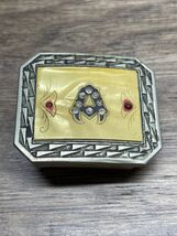 Vintage Silver Plated Southwestern Bull Belt Buckle Estate Jewelry Find ... - $14.84