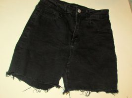 SHEIN Jean Shorts black Med white embroidered rear pockets ( ) - $4.20