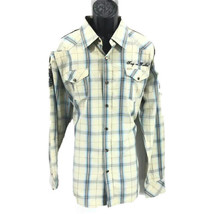 Indigo Star Men&#39;s Cream Blue Shirt Casual Button-Down Long Sleeve Woven ... - $29.75