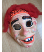 vintage halloween mask HILLBILLY CLOWN? 1980&#39;s creepy Cooper Collegeville - $742.19 MXN