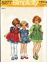 Vintage 1972 Child's DRESS & SMOCK Pattern 5277-s Size 3 - UNCUT/No Envelope - £7.98 GBP