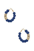 Clay Ball With Metal Accent Hoop Earring_ - £9.59 GBP