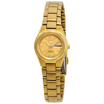 Seiko 5 Women&#39;s SYMC18 Automatic Gold Dial Gold-Tone Stainless Steel Watch - £141.60 GBP