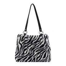 Stylish Women Shoulder Bag Autumn Winter Zebra Stripes Cow Pattern Underarm Bag  - £23.34 GBP