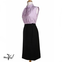 Vintage 60s Black Wool Pencil Skirt by Century Size Small W 25 L25 - Hey Viv - £23.43 GBP