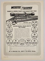 1954 Print Ad Weaver Rifle Scope on Bolt Action Rifle El Paso,Texas - £10.74 GBP