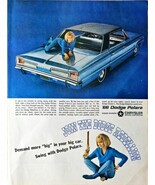 66 Blue Dodge Polara Chrysler Rebellion 1965 Vintage Print Ad - $204.70 MXN