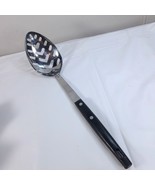Vintage Household Stainless Steel Serving slotted Spoon brown brown blac... - $14.00