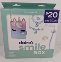 Claire&#39;s Smile Box 4 Items For Ages 3-8 Hair Clips, Rings, Keyring, Jewe... - $11.27