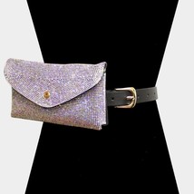 Colorful Abalone Crystal Rhinestone FannyPack Belt Purse Cute Fashion Clutch Bag - £35.52 GBP