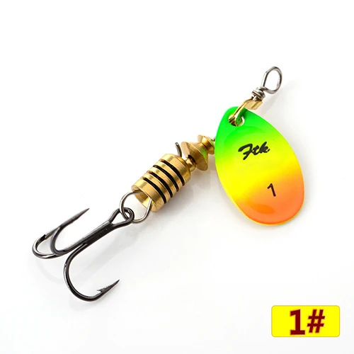 Ftk 1pcs 4g 7g 12g 18g 20g spinner bait with feather treble hooks hard spoon bass thumb155 crop