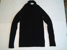 Carmen Marc Valvo Women Black Long Sleeve Turtle Neck Ribbed Sweater Med... - €13,75 EUR