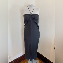 SKIMS midi ribbed soft halter strapless lounge beach dress ribbed gray b... - $1,119.00 MXN