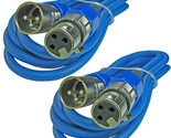 2 Blue 10 Ft Foot Xlr 3 Pin Male Female Shielded Mic Microphone Extensio... - $34.99