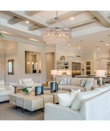 TOCHIC Chrome Crystal Chandelier 24&#39;&#39; Modern Light Fixture Ceiling Hangi... - $322.69 CAD