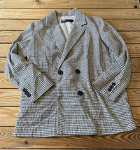 Zara Women’s Check Blazer suit Jacket size M Black white B9  - $24.65