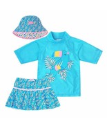 UV Skinz Kids&#39; 3-piece Swim Set  (Skirt Top &amp; Hat), Tucan Girls Sz 2T NWT - $18.01