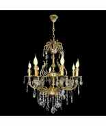 Handcrafted Italian Brass Crystal Candelabra Chandelier 27" - $1,850.00