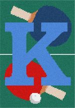 Pepita needlepoint canvas: Letter K Ping Pong Table, 7&quot; x 10&quot; - £37.36 GBP+