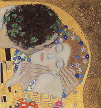 framed canvas art print giclée the kiss detail gustav klimt 14&quot;X14&quot; - £35.23 GBP