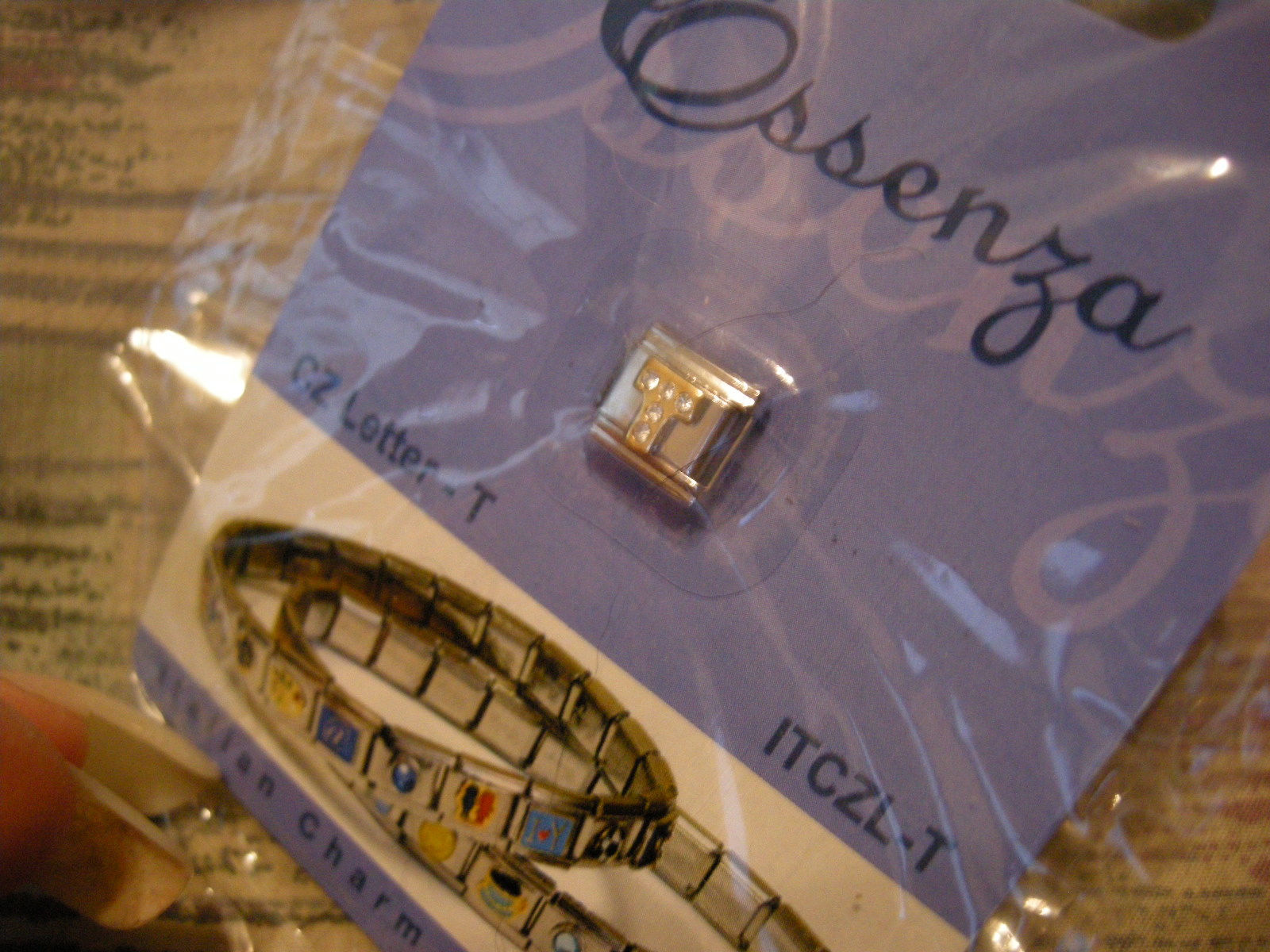 ESSENZA CZ LETTER ITALIAN CHARM - LINKS TOGETHER MAKES A BRACELET - LETT... - $0.98