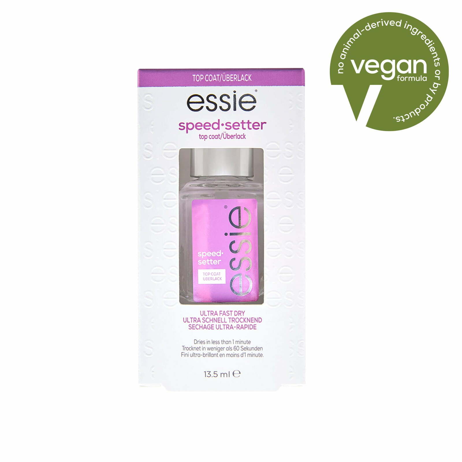 essie Nail Polish, Speed Setter Top Coat, Clear, 0.46 fl oz Bottle - $10.00
