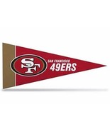 San Francisco 49ers NFL Felt Mini Pennant 4&quot; x 9&quot; Banner Flag Souvenir NEW - £2.91 GBP
