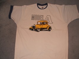 Model &quot;A&quot; Yellow Ford on a extra large (XL) Cream tee shirt  - $22.00