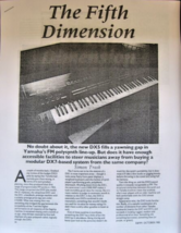 The Fifth Dimension, article on the rare Yamaha DX-5 FM Synthesizer - £7.55 GBP