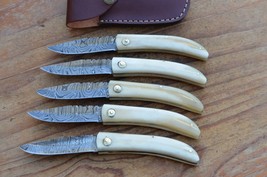 5 damascus 100% handmade beautiful folding knife From The Eagle Collection M0078 - £117.44 GBP
