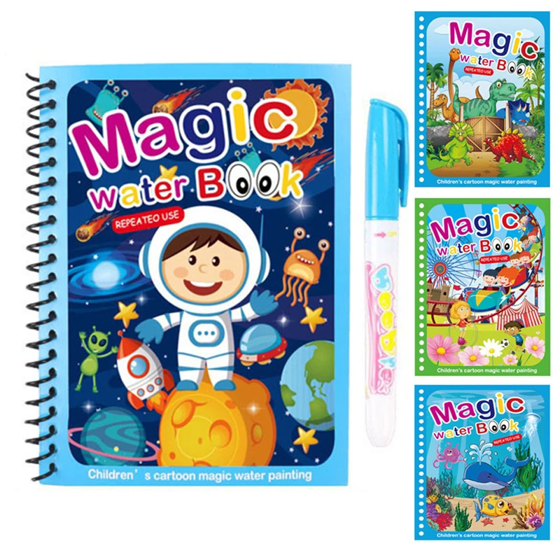 Hot Magic Water Drawing Book Toy Reusable Coloring Books Painting Drawing Toy - £9.65 GBP