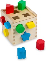 Melissa &amp; Doug Shape Sorting Cube - Classic Wooden Toy With 12 Shapes - £29.33 GBP