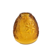 Amber Glass Small Globe Flower Design - £15.08 GBP