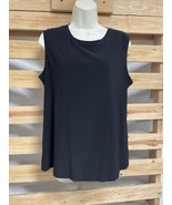 NWT Ellen Weaver Black Sleeveless Tank Top Blouse Woman&#39;s Size L KG JD - $27.14 CAD