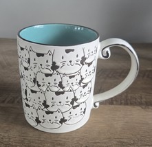 Ceramic Coffee Mug 16 oz Embossed SPOTTED CAT FACES Mug by Spectrum Designz - $13.85