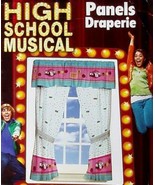 HIGH SCHOOL MUSICAL STRIPES DOTS CURTAIN DRAPES AND VALANCE WINDOW TREAT... - €30,68 EUR