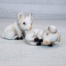 Vintage Harvey Knox Kingdom Figurine Set of 2 Pigs Sleeping &amp; Sitting Japan - £18.75 GBP