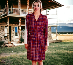 Anthropologie Yellowstone Lodge Plaid Robe XS / S COZY SOFT Flannel + Sherpa NWT - £59.86 GBP