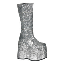 FINAL SALE SADEMONIA STA301G/S Unisex Silver Glitter 7&quot; Platform Gogo Bo... - $76.95