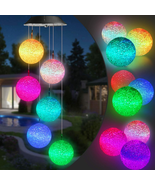 Solar Wind Chime, Color Changing Ball Wind Chimes, LED Decorative Mobile... - $17.34